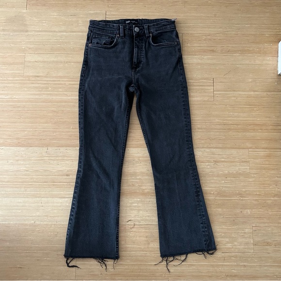 Zara Jeans Zara Black Cropped Flare Jeans Poshmark